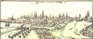 Breslau von Morgen an zu sehen - Widok miasta od wschodu